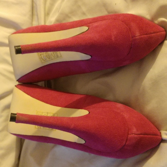 Pink 🩷 suede platform heels size 11 - Picture 11 of 16